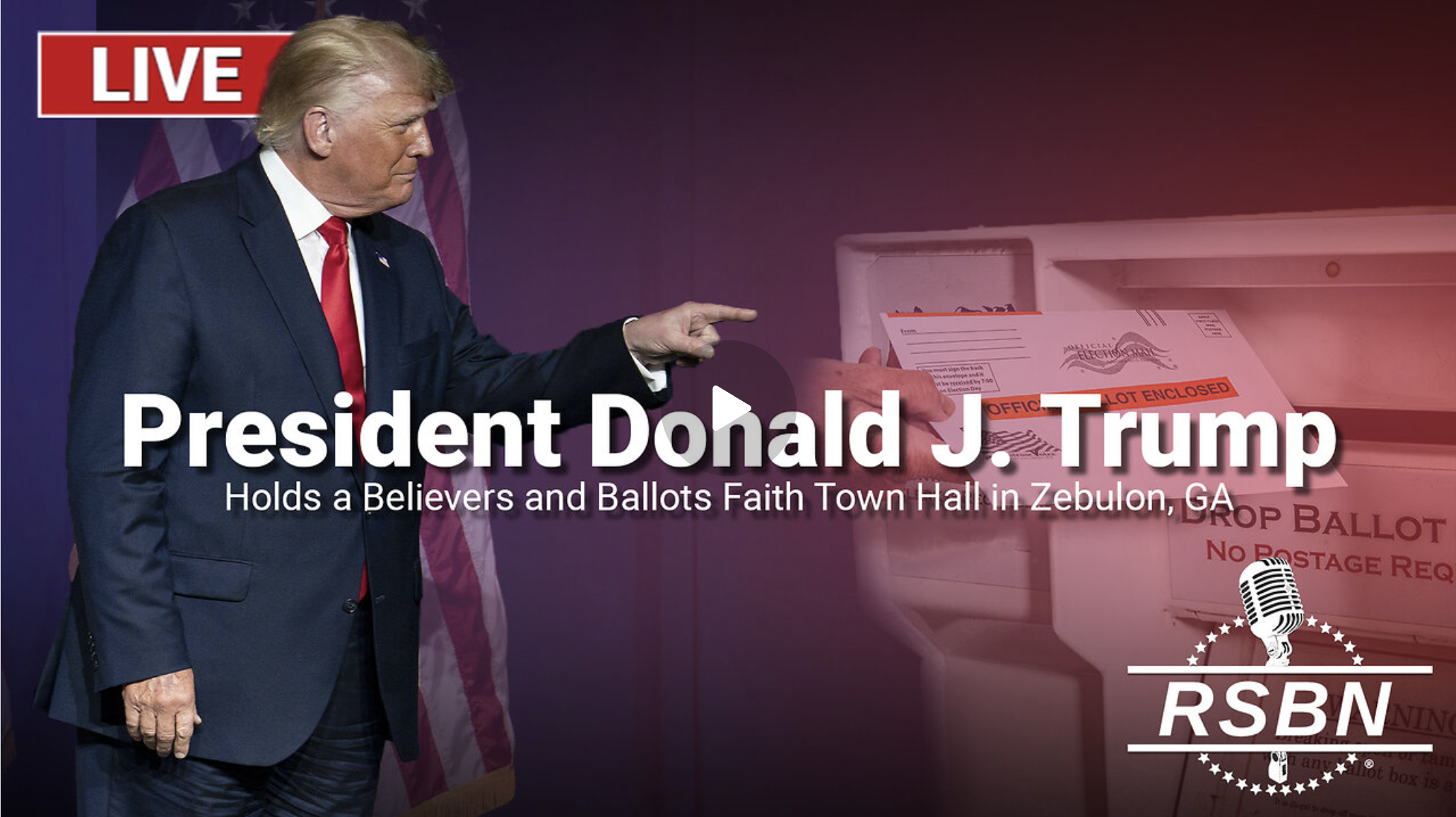 LIVE: Trump Holds Believers Ad Ballots Faith Town Hall In Zebulon, GA